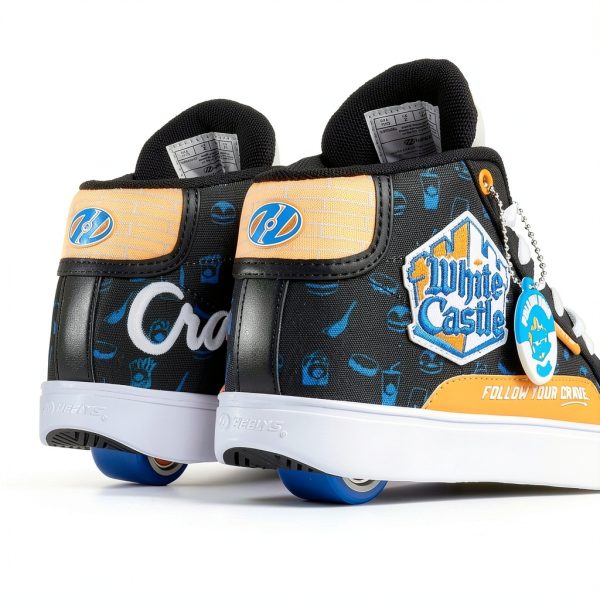 Kids Skate Shoes White Castle Nylon Canvas-2