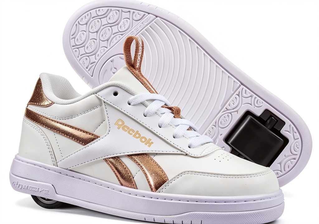 Heelys White Gold Girls Skateboarding Shoes