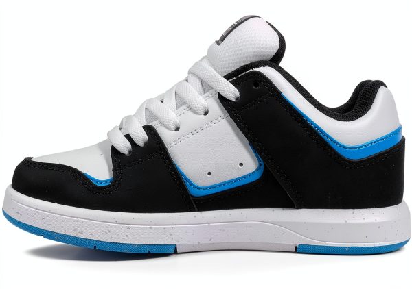 DC Skateboarding Shoes for Kids White/Black/Blue-5