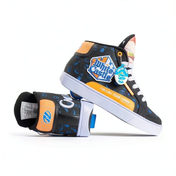Kids Skate Shoes White Castle Nylon Canvas-3