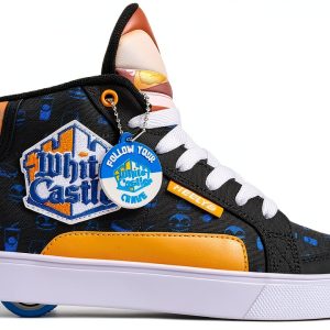 Kids Skate Shoes White Castle Nylon Canvas-0