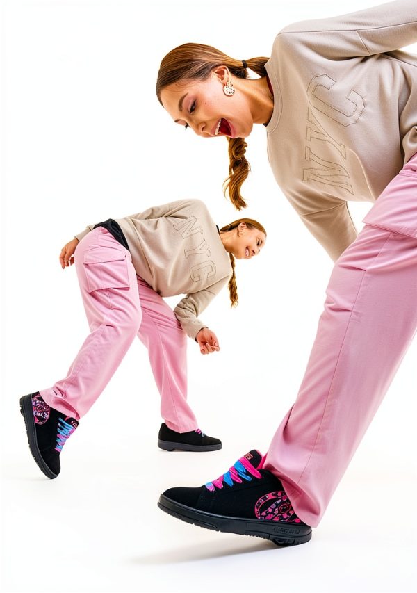 Heelys Girls Skateboarding Shoes Black Hotpink Multi-5