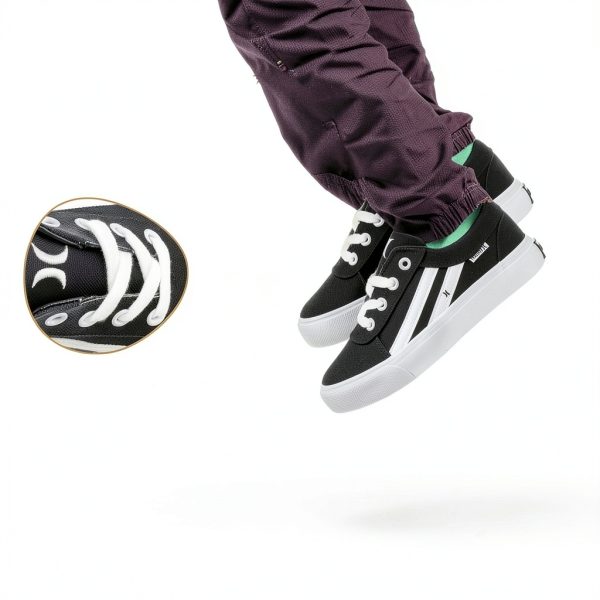 Hurley Girls Skate Shoes Durable Lace Up Design-1