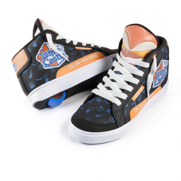 Kids Skate Shoes White Castle Nylon Canvas-1