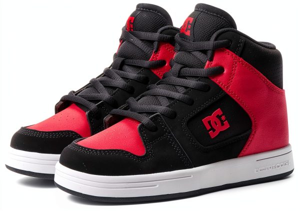 DC Shoes Kids Skate Shoes Black Red Pill Outsole-0