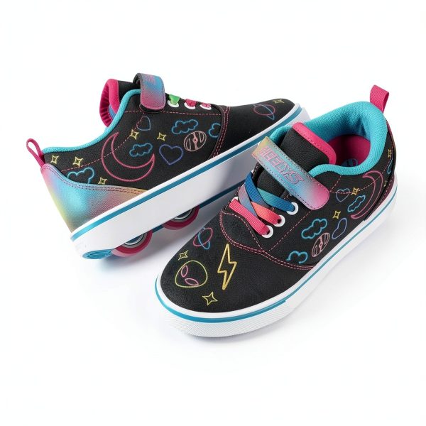 Heelys Girls Skateboarding Shoes Black Hotpink Multi-4
