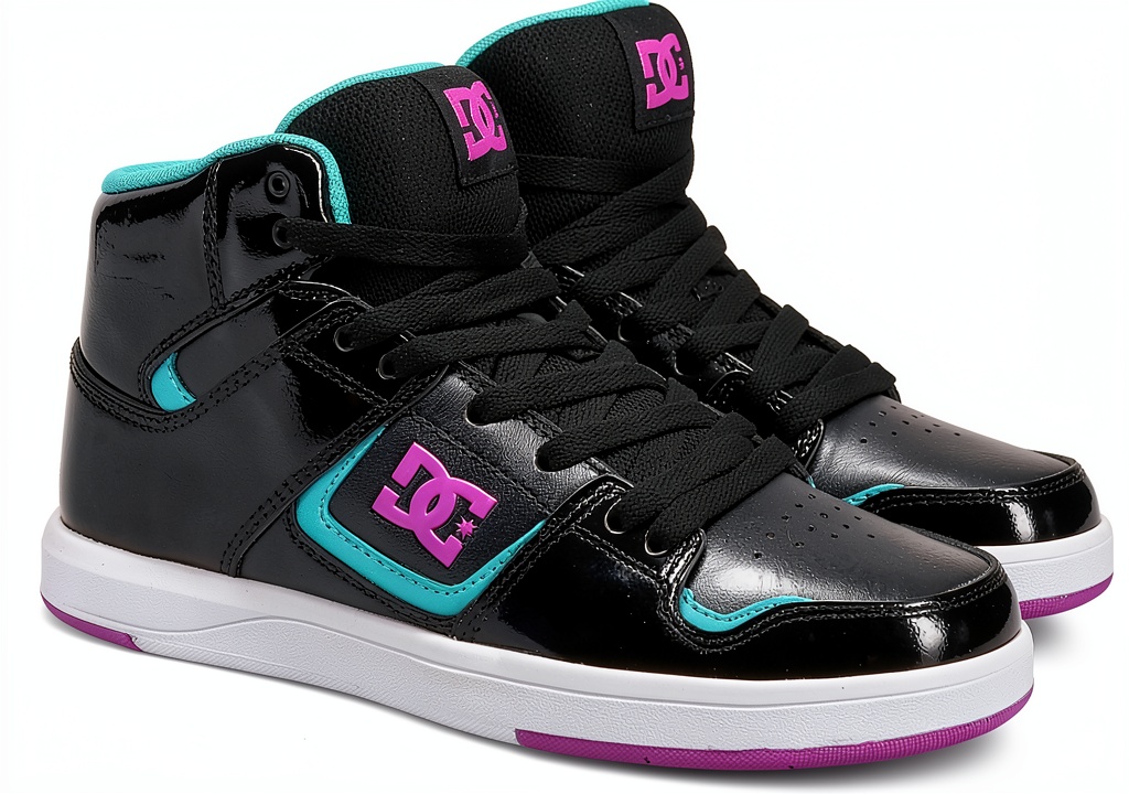 DC Girls Skateboarding Shoes Blk/Pur/Mnt 10 Little Kid