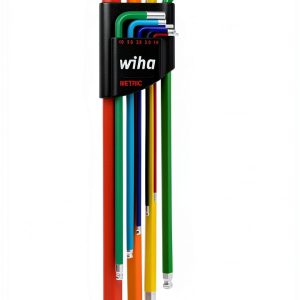Wiha Ball End Hex L-Key Set 66980 - 9-Piece Metric, Color-Coded Grip-0