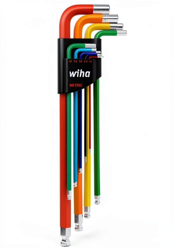 Wiha Ball End Hex L-Key Set 66980 - 9-Piece Metric, Color-Coded Grip-0