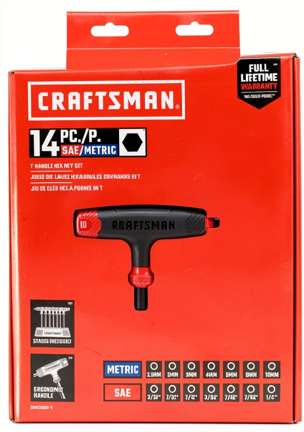CRAFTSMAN T-Handle Allen Wrench Set, Hex Keys, SAE & MM, 14 Piece (CMHT26001-2)-4