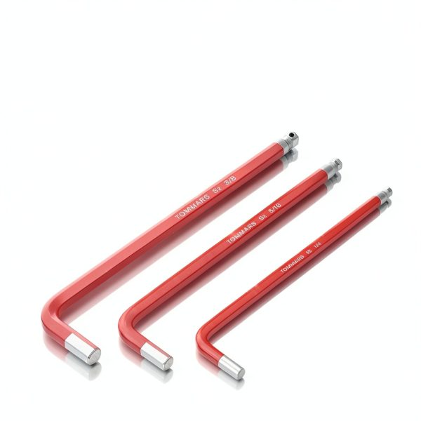 Hex Key Set TOMMARS Magnetic Ball End S2 Steel L-Shaped 27 Piece Red-4