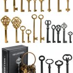 Skeleton Key Set, 26-Key Universal Replacement Skeleton Keys Kit for Antique Dresser, Chinese Cabinet, Antique Furniture and Old Style Cabinets or Doors, Collectible Gift-0