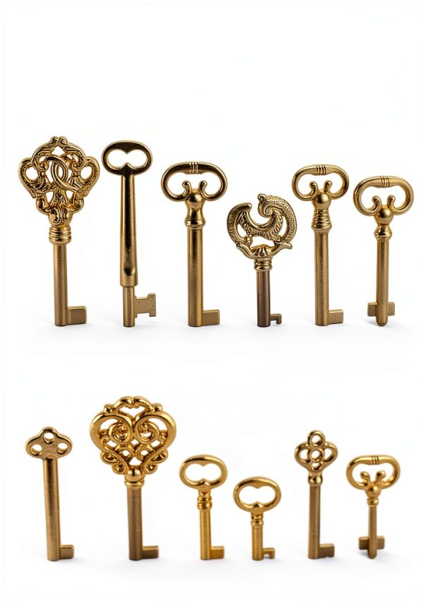 Skeleton Key Set, 26-Key Universal Replacement Skeleton Keys Kit for Antique Dresser, Chinese Cabinet, Antique Furniture and Old Style Cabinets or Doors, Collectible Gift-5