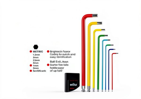Wiha Ball End Hex L-Key Set 66980 - 9-Piece Metric, Color-Coded Grip-2