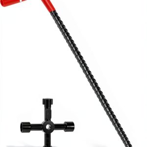 Water Meter Key 17in Shut Off Tool with 4-Way Utility Keys Rkiiqii-0
