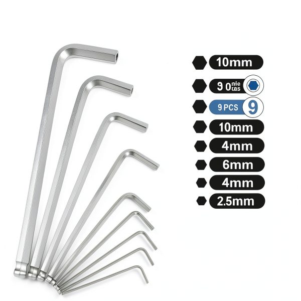 Hex Key Set Zoikuloi 9 Piece Ball End Allen Wrench with Non Slip Case-3