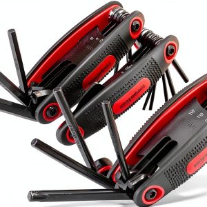 Amazon Basics Folding Hex Key Set 3‑Pack Metric SAE Star Durable Black-0