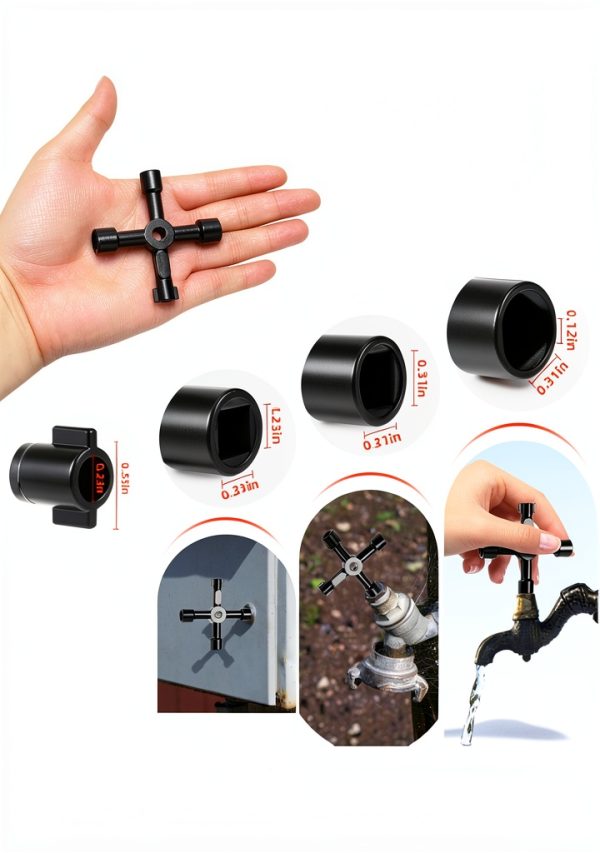 Water Meter Key 17in Shut Off Tool with 4-Way Utility Keys Rkiiqii-4